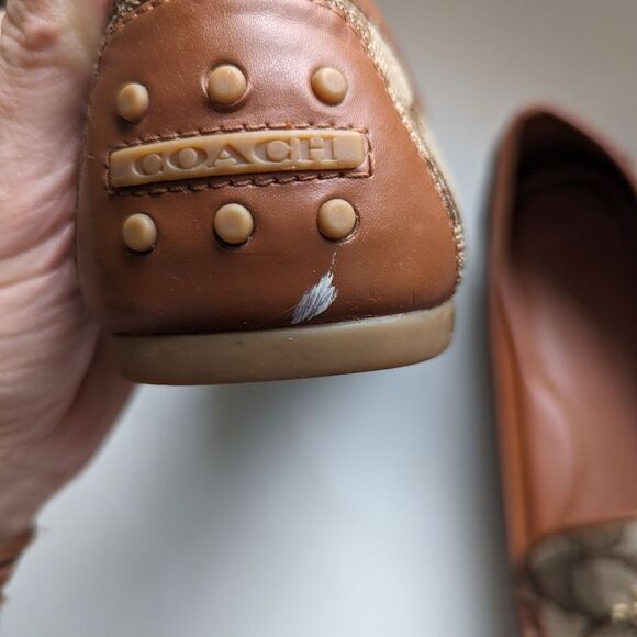 Coach Lock Up Driver Slip On Khaki Saddle Brown Loafers 8 - Picture 11 of 16